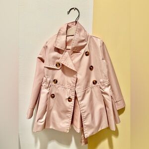 Tahari Light Pink Double-Breasted Kids Pea Coat